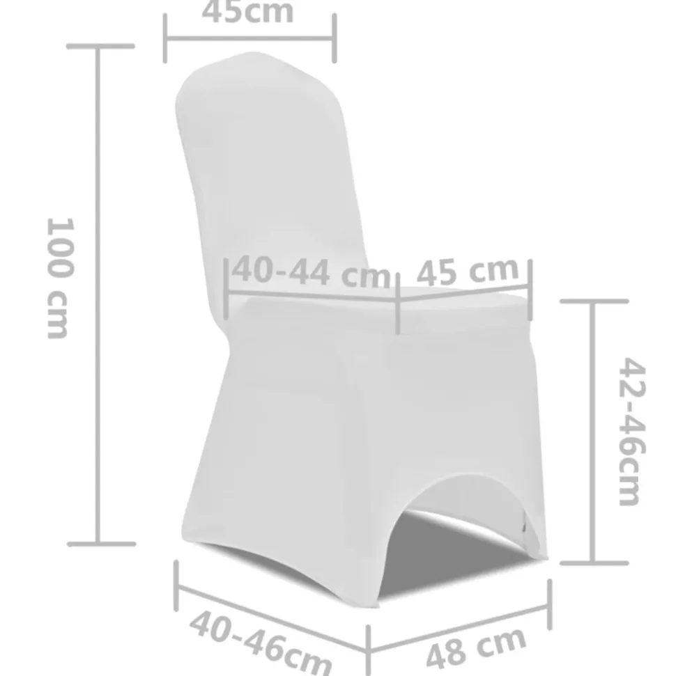 VIDAXL - Housse blanche extensible pour chaise 6 pièces