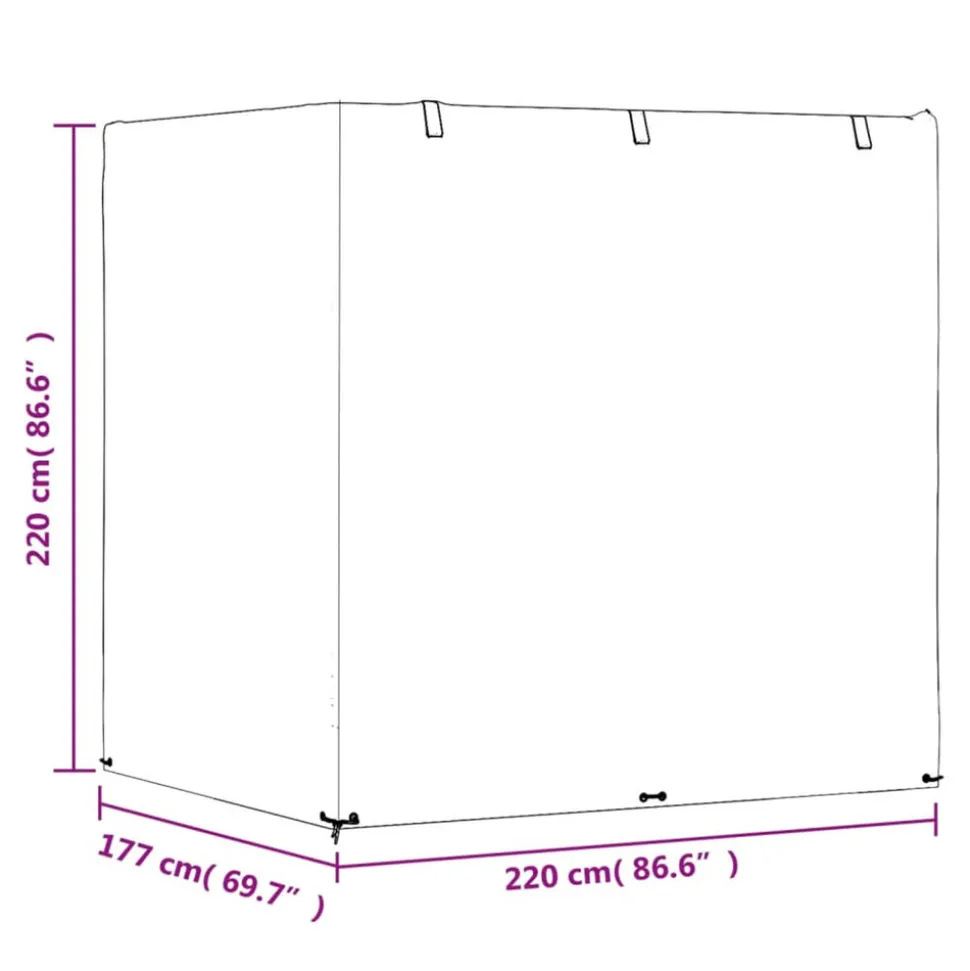 VIDAXL - Housse de balancelle 12 œillets 220x177x220 cm pe