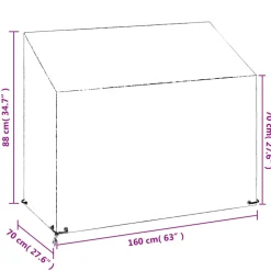 VIDAXL - Housse de banc de jardin 8 œillets 160x70x70/88 cm polyéthylène