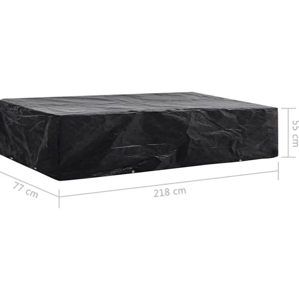 VIDAXL - Housse de chaise de jardin 8 œillets 218 x 77 x 55 cm