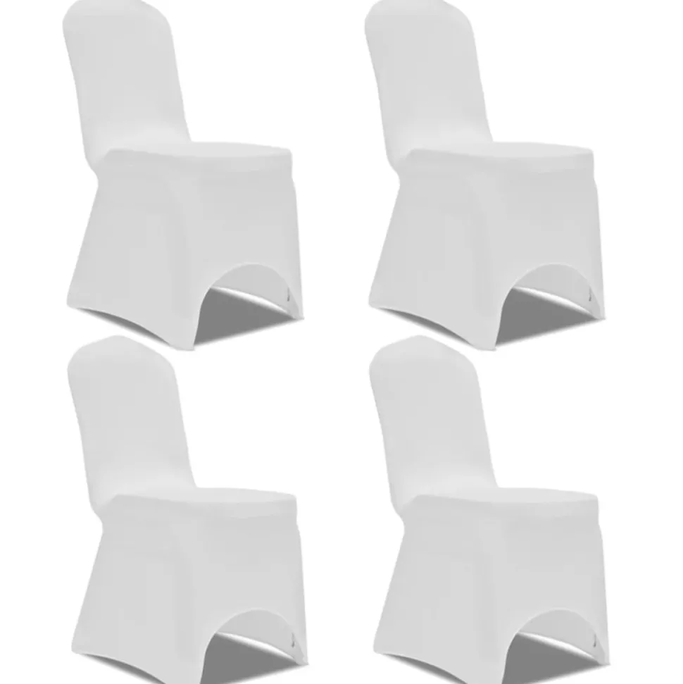 VIDAXL - Housse de chaise extensible 4 pcs blanc