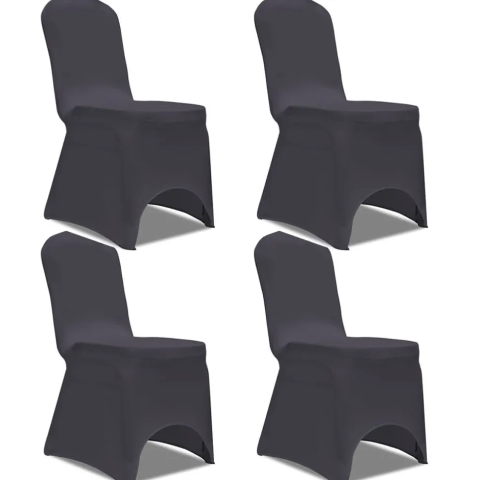 VIDAXL - Housse de chaise extensible 4 pcs anthracite