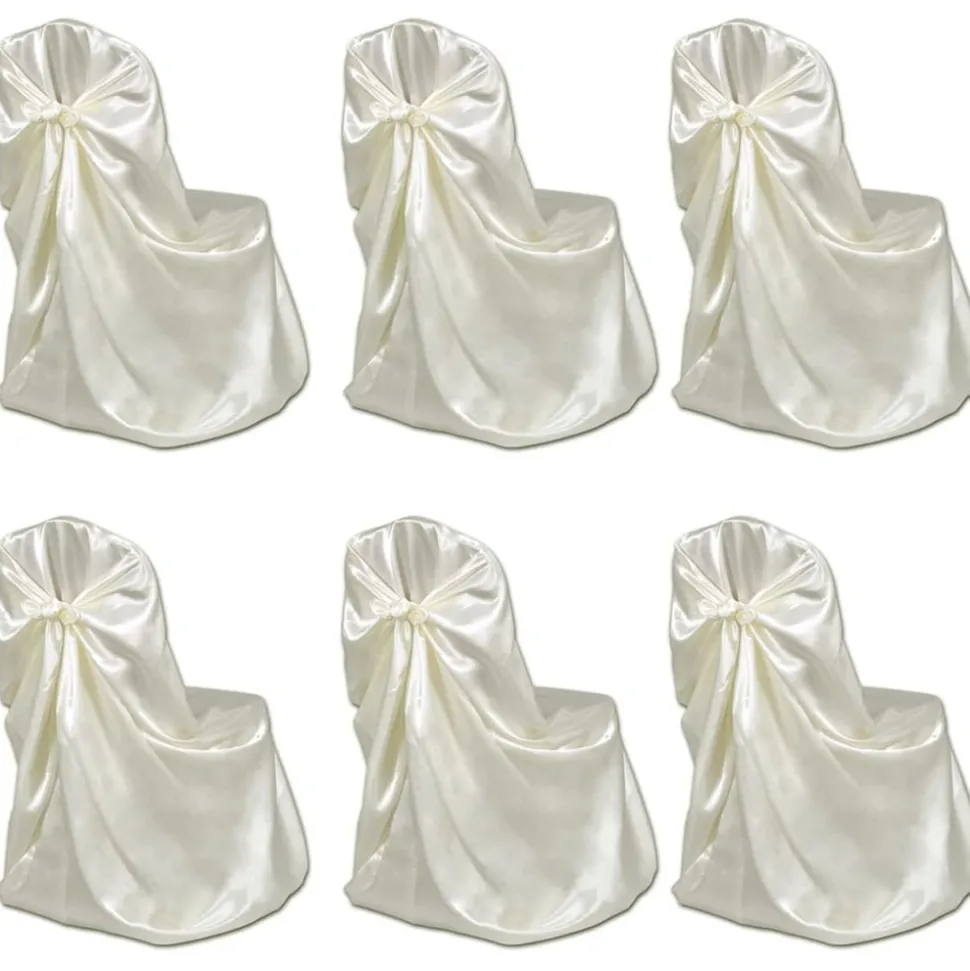 VIDAXL - Housse de chaise crème pour le banquet de mariage 6 pièces
