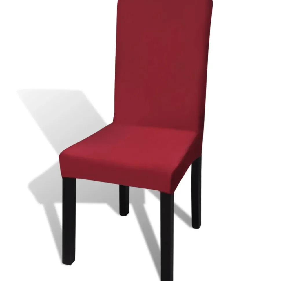 VIDAXL - Housse de chaise droite extensible 4 pcs bordeaux