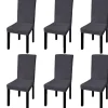 VIDAXL - Housse de chaise droite extensible 6 pcs anthracite