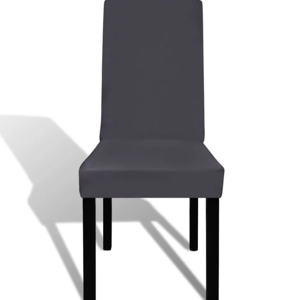 VIDAXL - Housse de chaise droite extensible 6 pcs anthracite