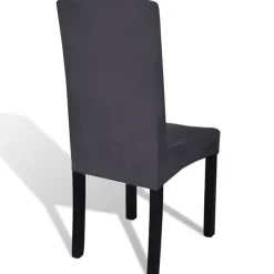 VIDAXL - Housse de chaise droite extensible 6 pcs anthracite