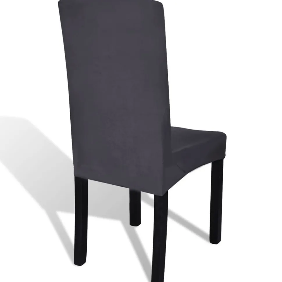 VIDAXL - Housse de chaise droite extensible 6 pcs anthracite