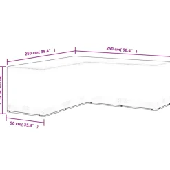 VIDAXL - Housse de salon de jardin forme de l 12 œillets 250x250x90 cm