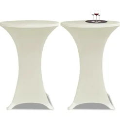 VIDAXL - Housse de table ø 60 cm crème extensible 2 pcs