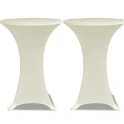 VIDAXL - Housse de table ø 60 cm crème extensible 2 pcs