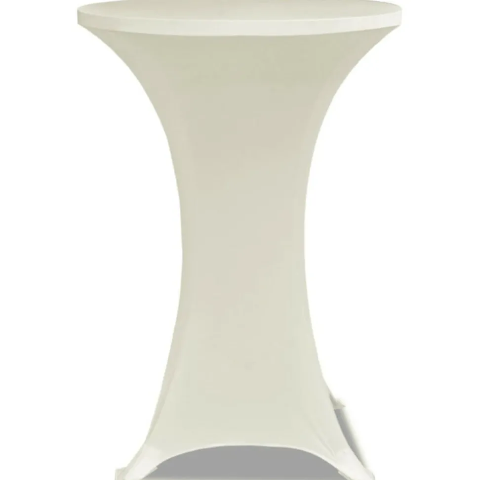 VIDAXL - Housse de table ø 60 cm crème extensible 2 pcs