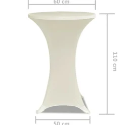 VIDAXL - Housse de table ø 60 cm crème extensible 2 pcs