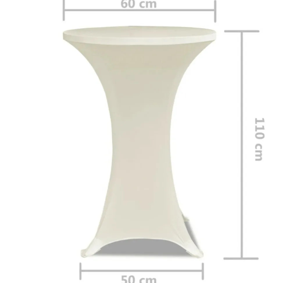 VIDAXL - Housse de table ø 60 cm crème extensible 2 pcs