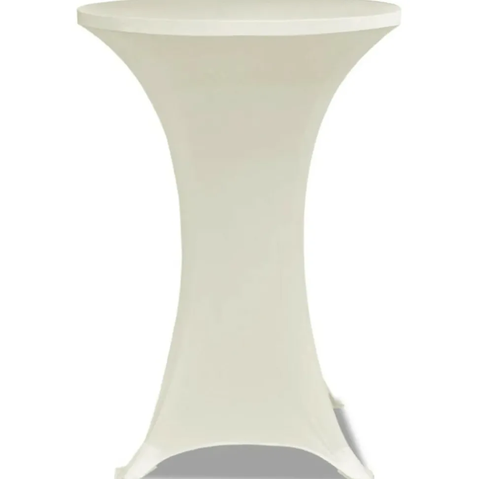 VIDAXL - Housse de table ø 80 cm crème extensible 2 pcs