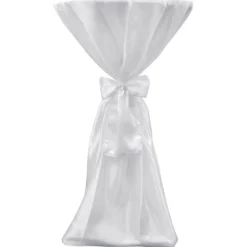 VIDAXL - Housse de table blanche avec ruban 70 cm 2 pièces