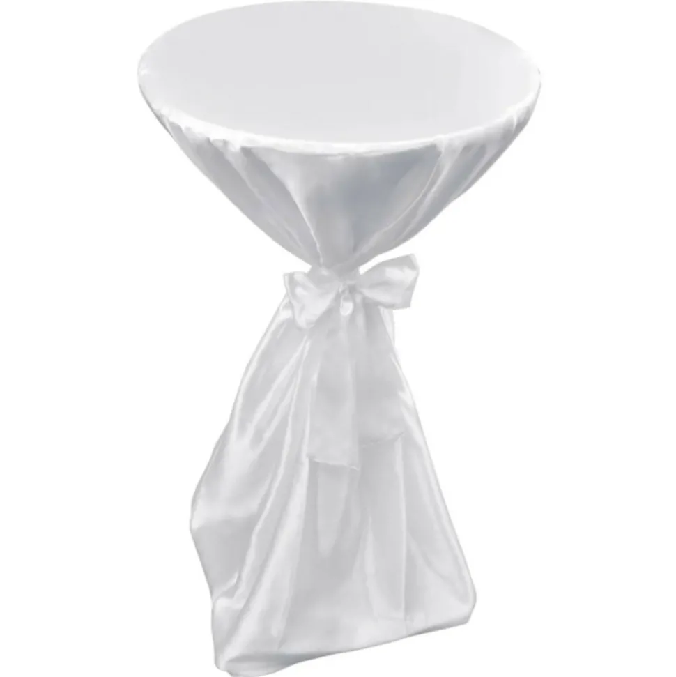 VIDAXL - Housse de table blanche avec ruban 70 cm 2 pièces