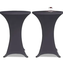 VIDAXL - Housse de table extensible 60 cm 2 pcs anthracite