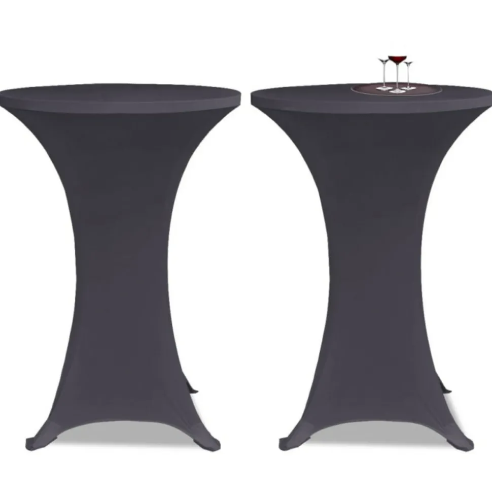 VIDAXL - Housse de table extensible 60 cm 2 pcs anthracite