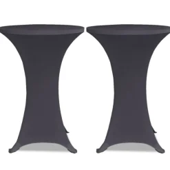 VIDAXL - Housse de table extensible 60 cm 2 pcs anthracite