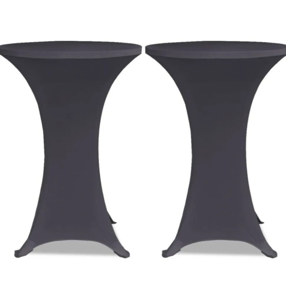 VIDAXL - Housse de table extensible 60 cm 2 pcs anthracite