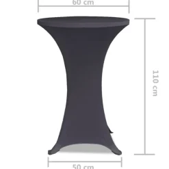 VIDAXL - Housse de table extensible 60 cm 2 pcs anthracite