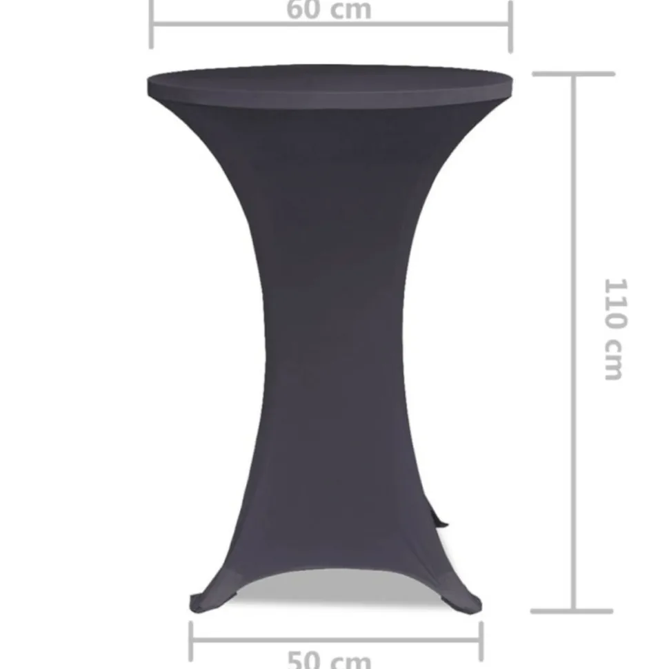 VIDAXL - Housse de table extensible 60 cm 2 pcs anthracite