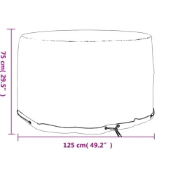 VIDAXL - Housse pour meubles de jardin 6 œillets ø125x75 cm rond
