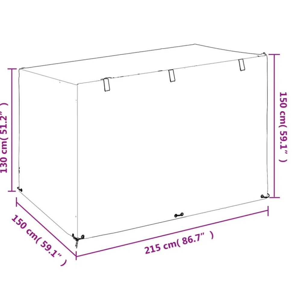 VIDAXL - Housses de balancelle 2 pcs 12 œillets 215x150x130/150 cm pe