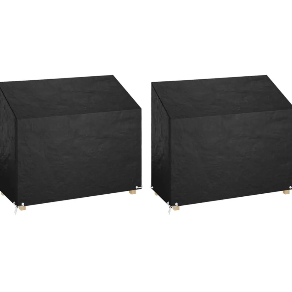 VIDAXL - Housses de banc de jardin 2 pcs 8 œillets 160x70x70/88 cm pe