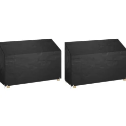 VIDAXL - Housses de banc de jardin 2 pcs 8 œillets 190x70x70/88 cm pe