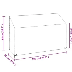 VIDAXL - Housses de banc de jardin 2 pcs 8 œillets 190x70x70/88 cm pe