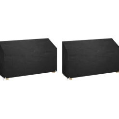 VIDAXL - Housses de banc de jardin 2 pcs 12 œillets 210x70x70/88 cm pe