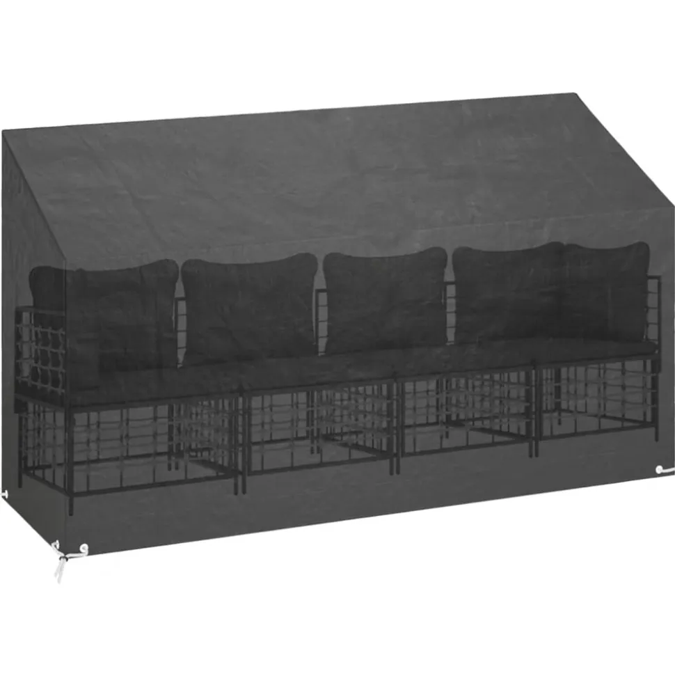 VIDAXL - Housses de banc de jardin 2 pcs 12 œillets 210x70x70/88 cm pe