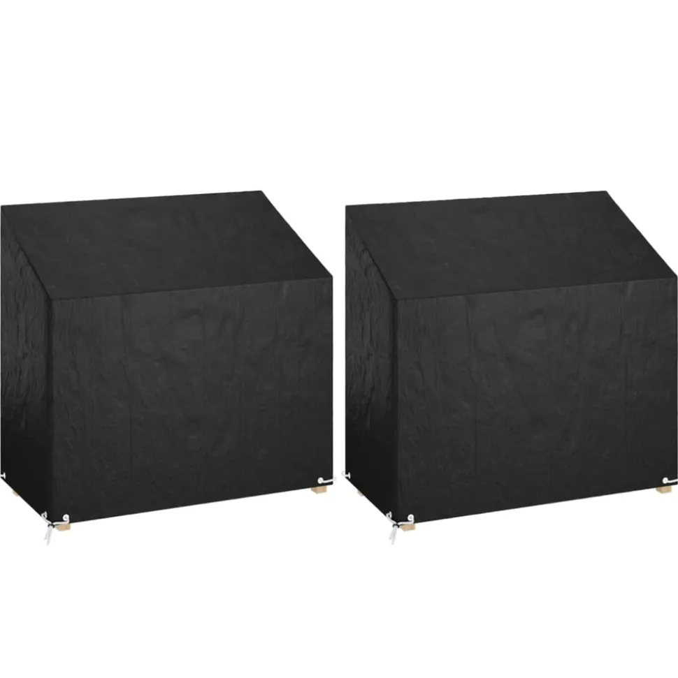 VIDAXL - Housses de banc de jardin 2 pcs 8 œillets 130x70x70/88 cm pe