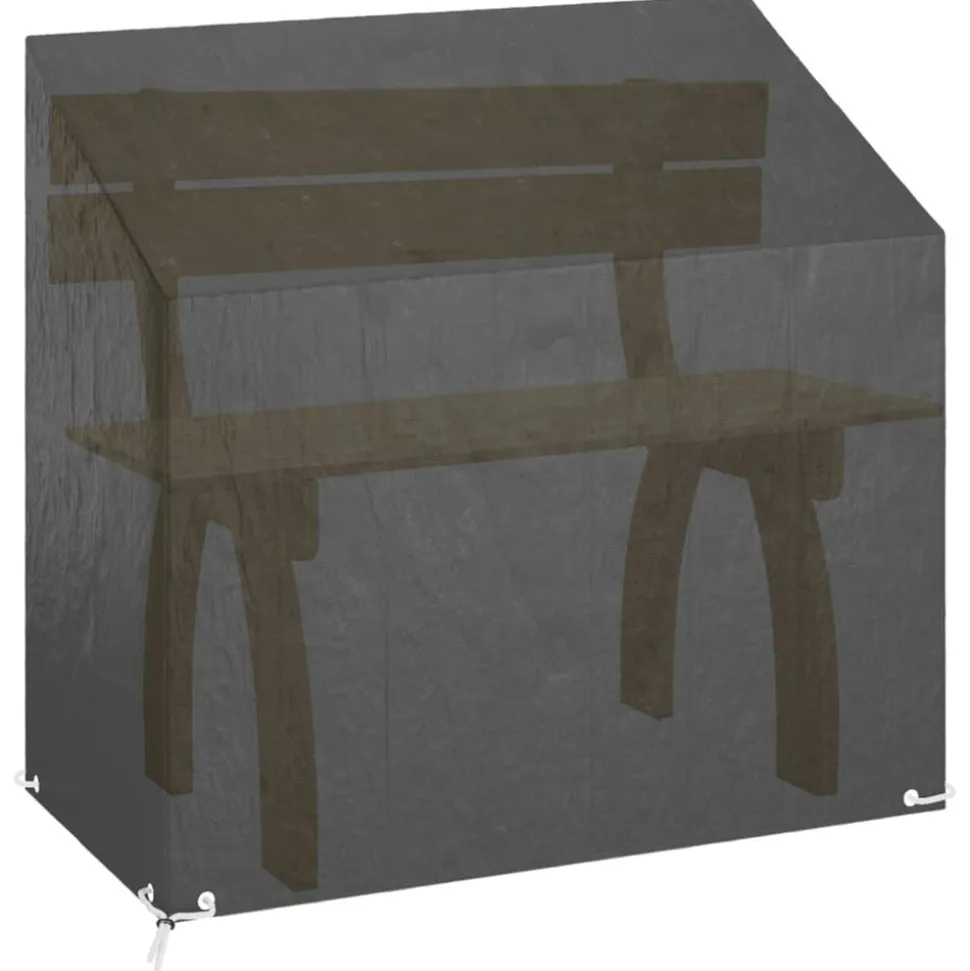 VIDAXL - Housses de banc de jardin 2 pcs 8 œillets 130x70x70/88 cm pe