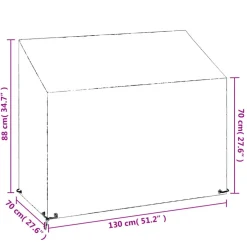 VIDAXL - Housses de banc de jardin 2 pcs 8 œillets 130x70x70/88 cm pe