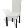 VIDAXL - Housses de chaise élastiques droites 6 pcs crème
