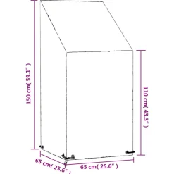VIDAXL - Housses de chaise de jardin 2 pcs 8 œillets 65x65x110/150 cm pe