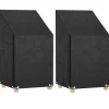 VIDAXL - Housses de chaise de jardin 2 pcs 8 œillets 65x65x80/120 cm pe