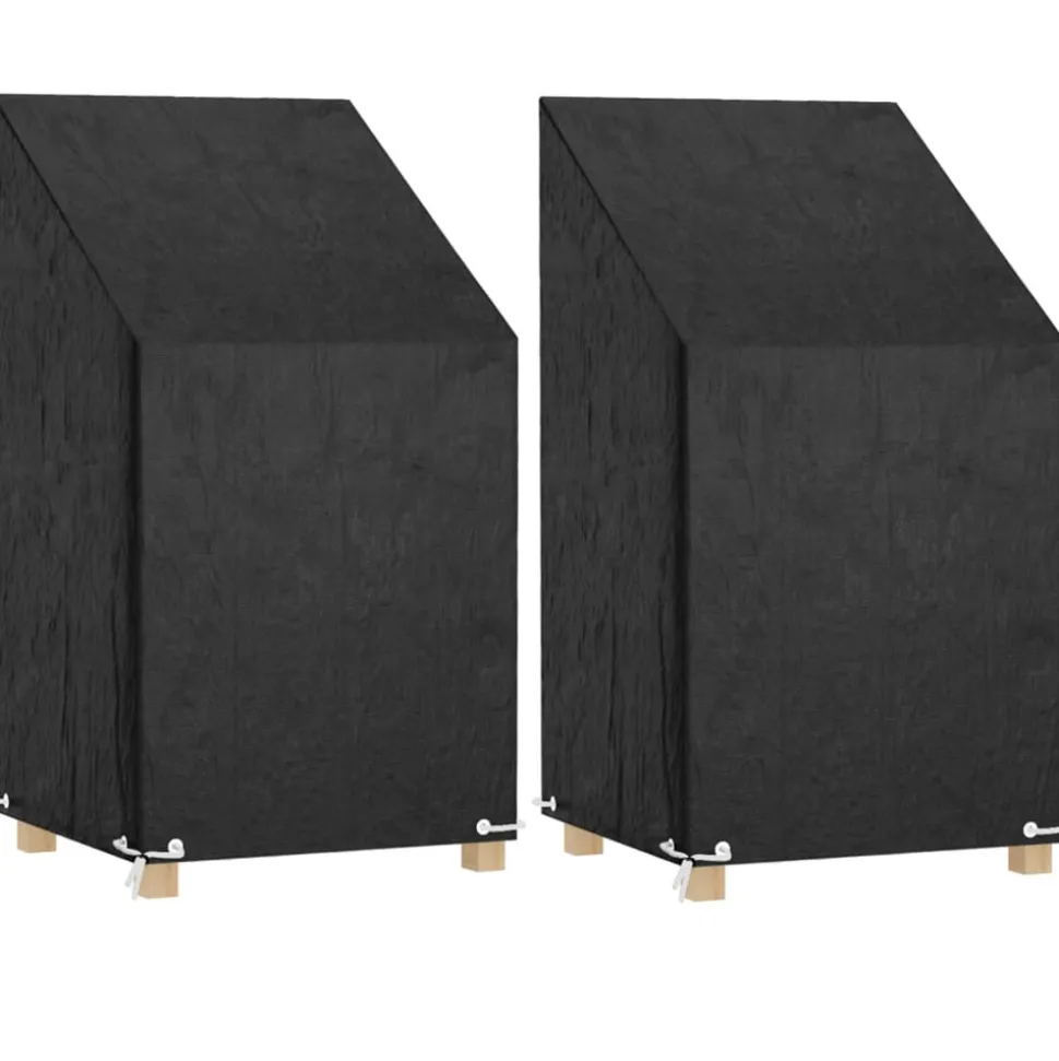 VIDAXL - Housses de chaise de jardin 2 pcs 8 œillets 65x65x80/120 cm pe