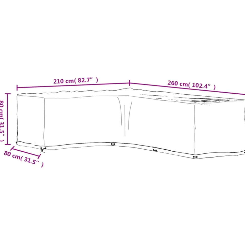 VIDAXL - Housses de salon de jardin en forme de l 2 pcs 16 œillets