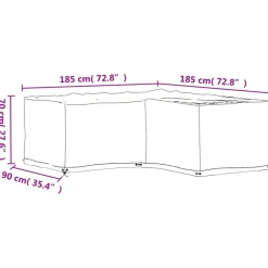 VIDAXL - Housses de salon de jardin en forme de l 2 pcs 12 œillets