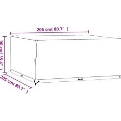 VIDAXL - Housses de salon de jardin 2 pcs 16 œillets 205x205x90 cm carré