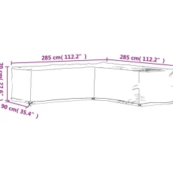 VIDAXL - Housses de salon de jardin en forme de l 2 pcs 16 œillets