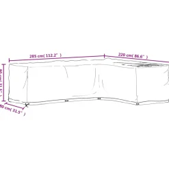 VIDAXL - Housses de salon de jardin en forme de l 2 pcs 18 œillets
