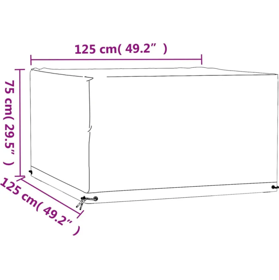 VIDAXL - Housses de salon de jardin 2 pcs 8 œillets 125x125x75 cm carré