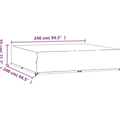 VIDAXL - Housses de salon de jardin 2 pcs 16 œillets 240x240x55 cm carré