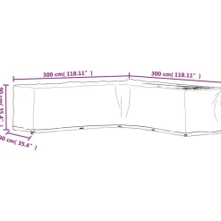 VIDAXL - Housses de salon de jardin en forme de l 2 pcs 20 œillets