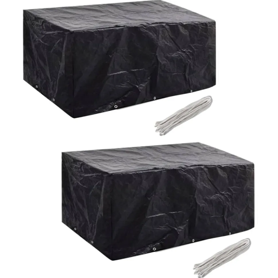 VIDAXL - Housses de salon de jardin 2 pcs rotin 10 œillets 240 x 140 cm